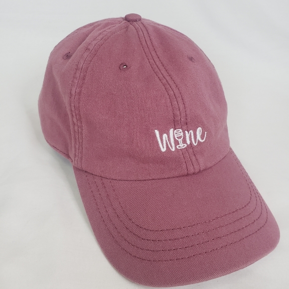 State of mind wine embroidered pink hat - Picture 1 of 6